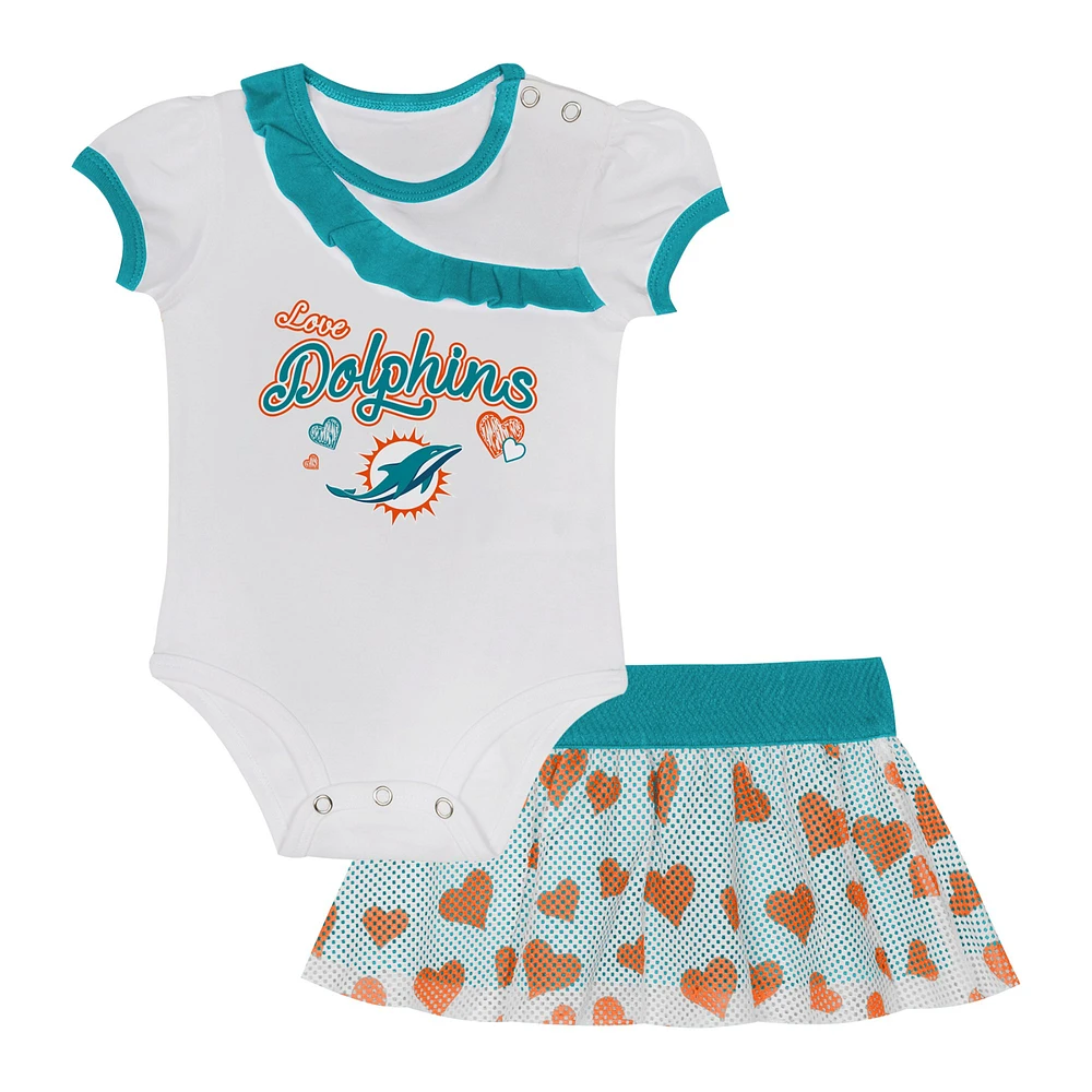 Newborn & Infant Miami Dolphins Love My Team Bodysuit Skirt Set