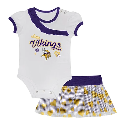 Newborn & Infant Minnesota Vikings Love My Team Bodysuit Skirt Set