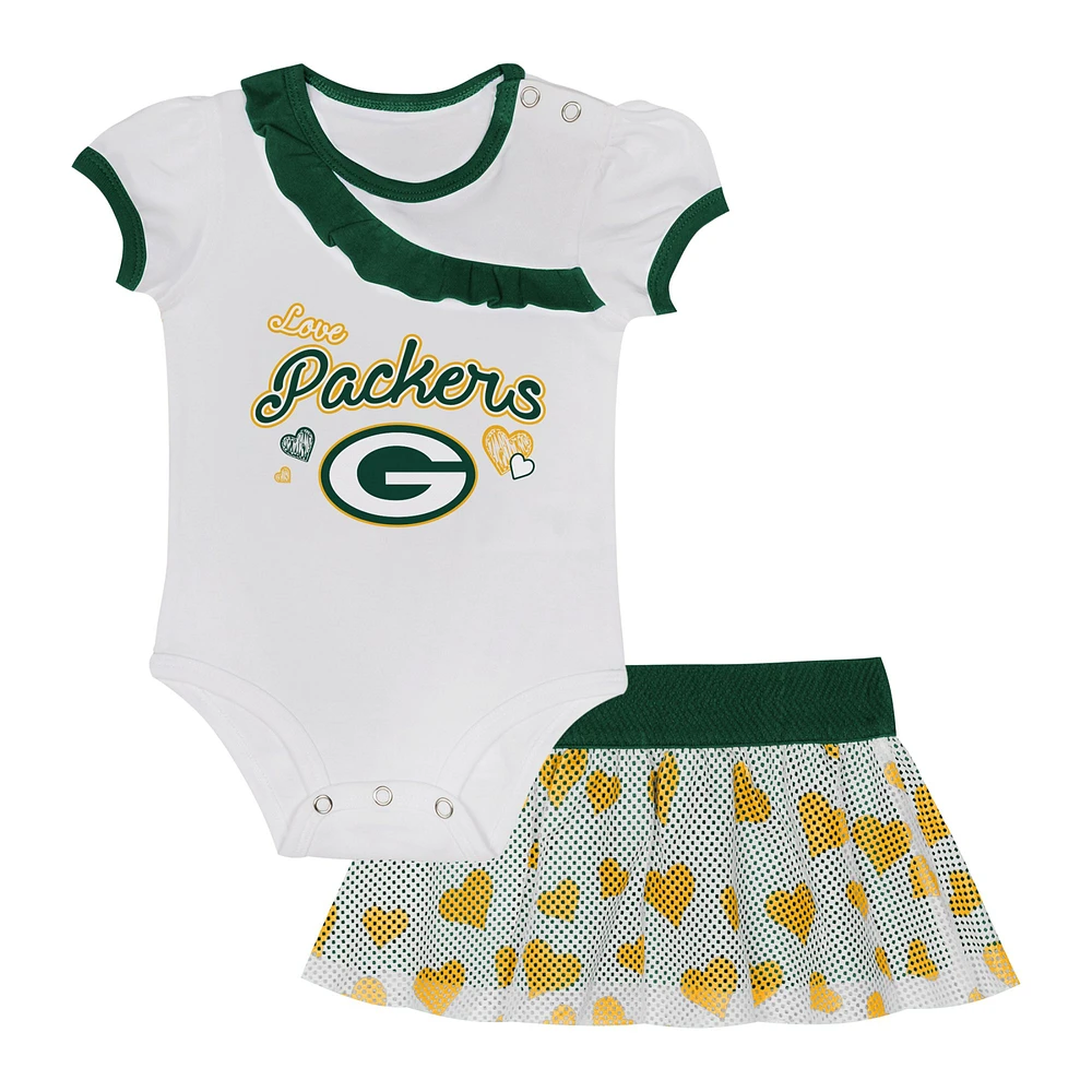 Newborn & Infant Green Bay Packers Love My Team Bodysuit Skirt Set