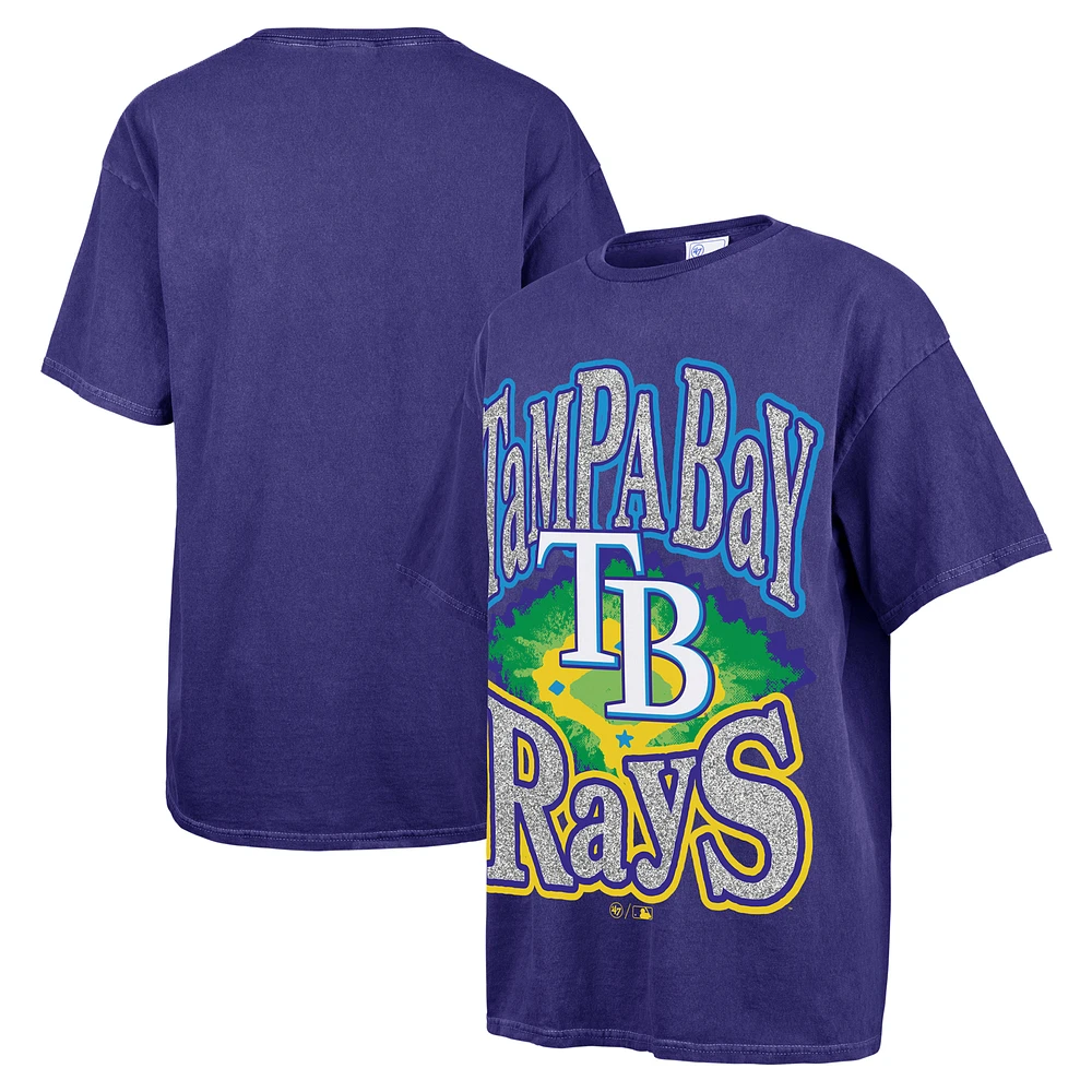 Women's '47 Navy Tampa Bay Rays Flashing Lights Boyfriend T-Shirt