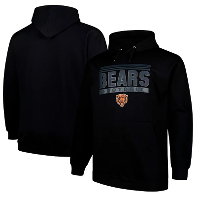 Men's Fanatics Black Chicago Bears Big & Tall Pop Pullover Hoodie