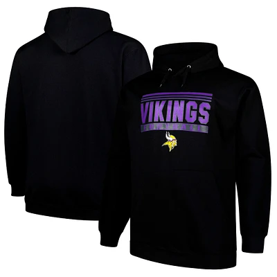 Men's Fanatics Black Minnesota Vikings Big & Tall Pop Pullover Hoodie