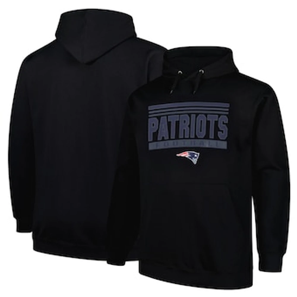 Men's Fanatics Black New England Patriots Big & Tall Pop Pullover Hoodie