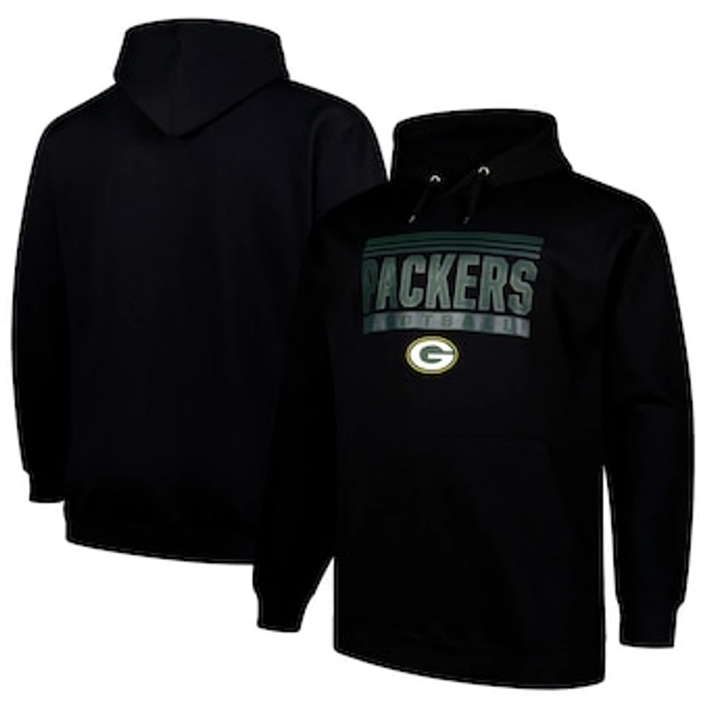 Men's Fanatics Black Green Bay Packers Big & Tall Pop Pullover Hoodie