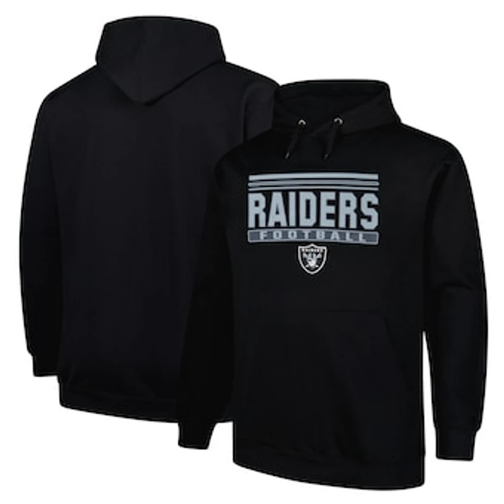 Men's Fanatics Black Las Vegas Raiders Big & Tall Pop Pullover Hoodie