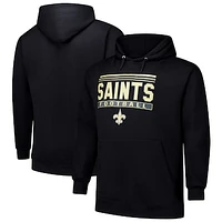 Men's Fanatics Black New Orleans Saints Big & Tall Pop Pullover Hoodie