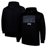 Men's Fanatics Black Seattle Seahawks Big & Tall Pop Pullover Hoodie