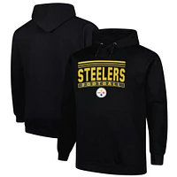 Men's Fanatics Black Pittsburgh Steelers Big & Tall Pop Pullover Hoodie