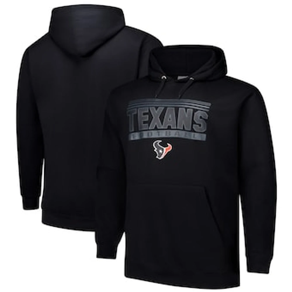 Men's Fanatics Black Houston Texans Big & Tall Pop Pullover Hoodie