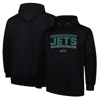 Men's Fanatics Black New York Jets Big & Tall Pop Pullover Hoodie