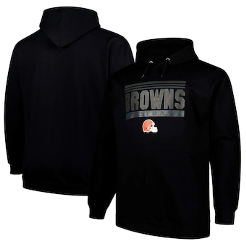 Men's Fanatics Black Cleveland Browns Big & Tall Pop Pullover Hoodie