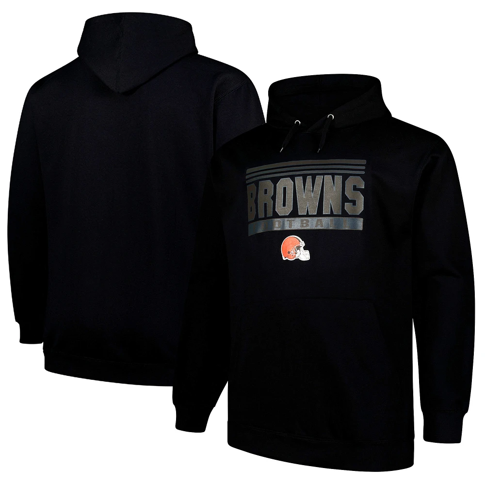 Men's Fanatics Black Cleveland Browns Big & Tall Pop Pullover Hoodie