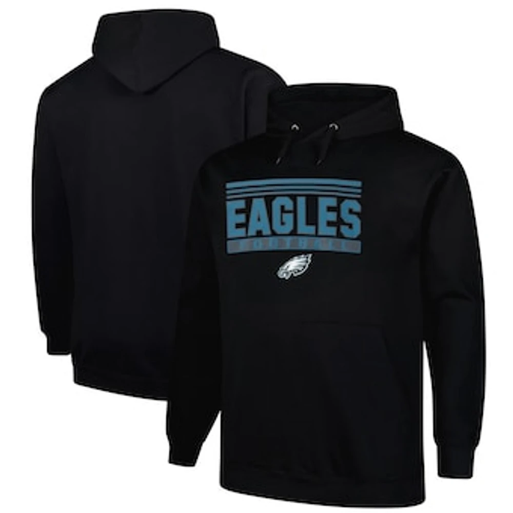 Men's Fanatics Black Philadelphia Eagles Big & Tall Pop Pullover Hoodie