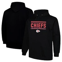 Men's Fanatics Black Kansas City Chiefs Big & Tall Pop Pullover Hoodie