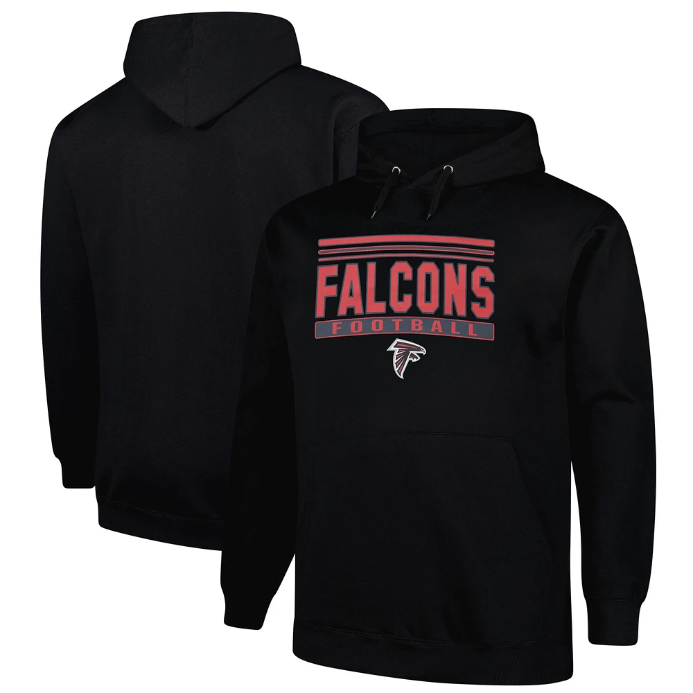 Men's Fanatics Black Atlanta Falcons Big & Tall Pop Pullover Hoodie