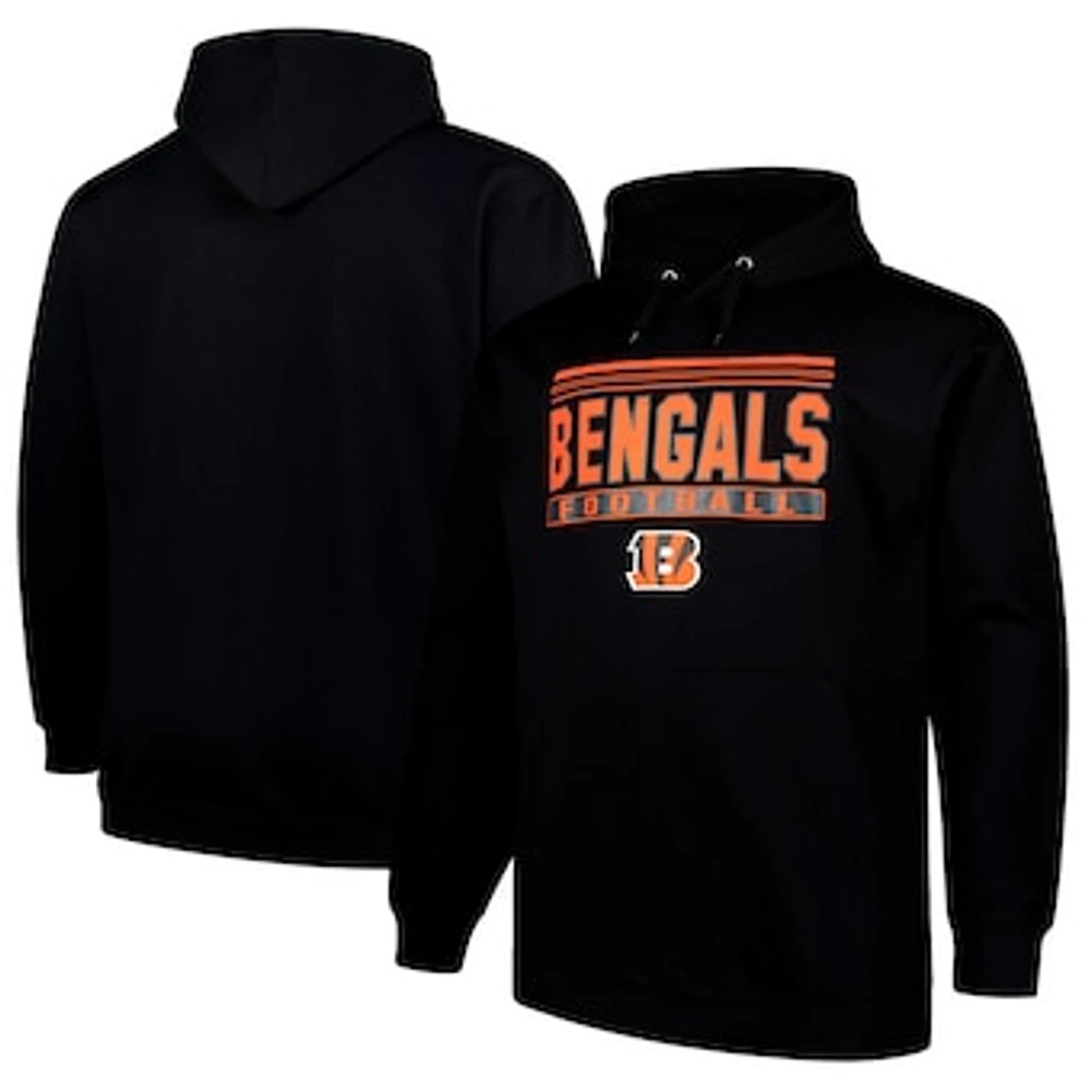 Men's Fanatics Black Cincinnati Bengals Big & Tall Pop Pullover Hoodie