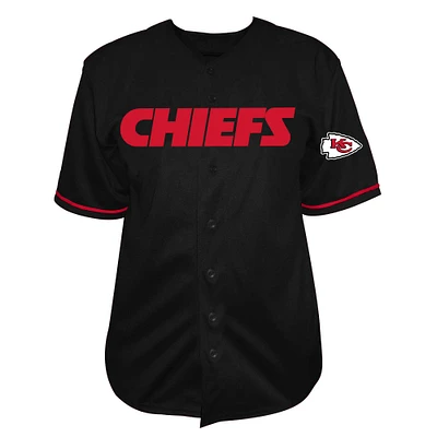 Men's Fanatics  Black Kansas City Chiefs Pop Full-Button Jersey