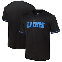 Men's Fanatics  Black Detroit Lions Pop Full-Button Jersey