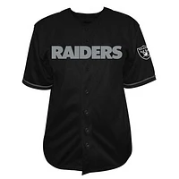 Men's Fanatics  Black Las Vegas Raiders Pop Full-Button Jersey