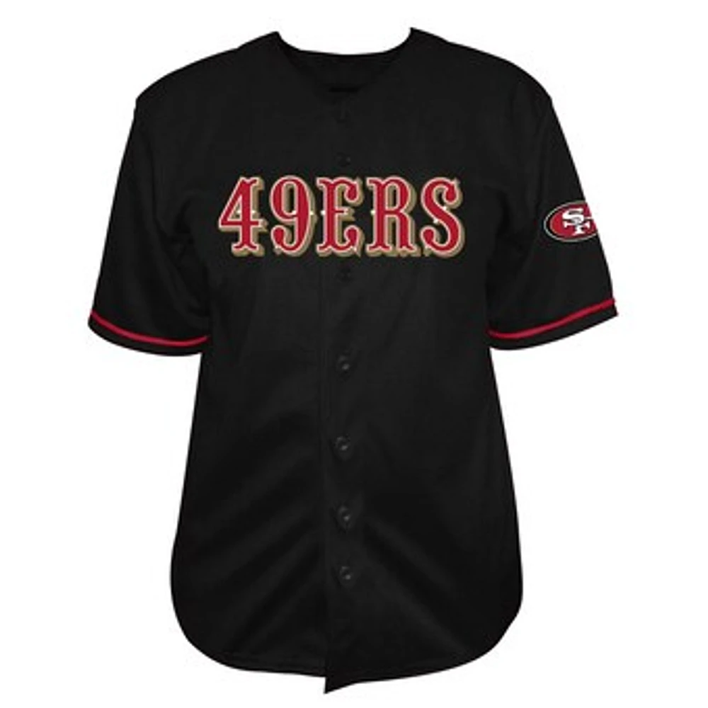 Men's Fanatics  Black San Francisco 49ers Pop Full-Button Jersey