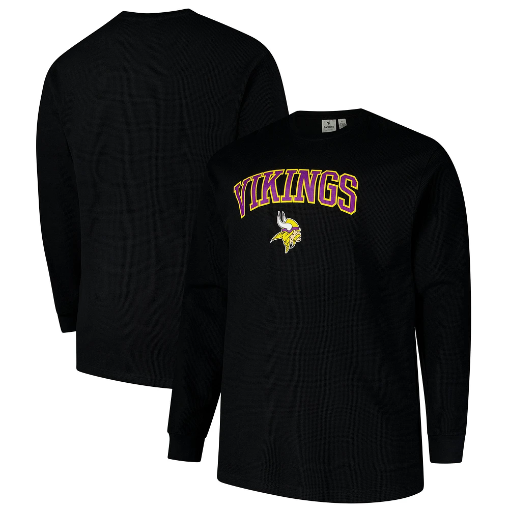 Men's Fanatics Black Minnesota Vikings Big & Tall Thermal Long Sleeve T-Shirt