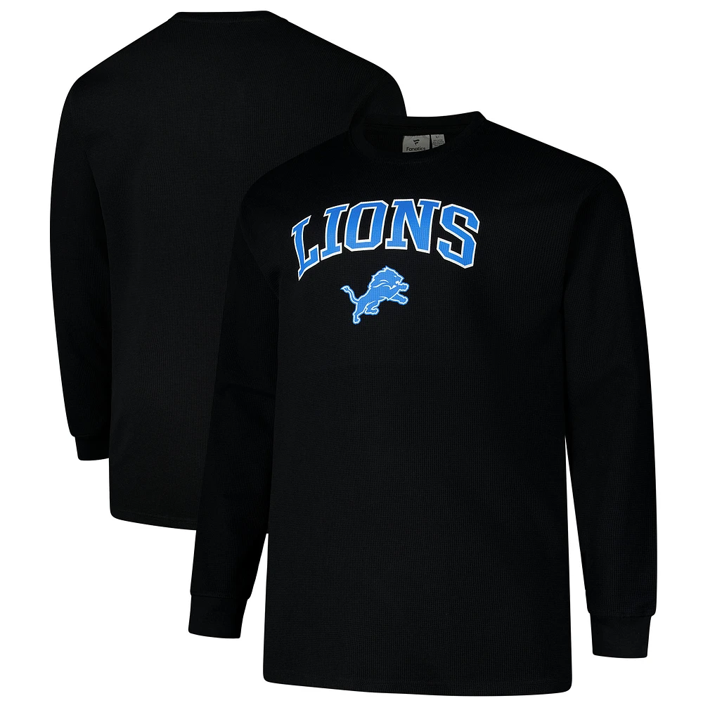 Men's Fanatics Black Detroit Lions Big & Tall Thermal Long Sleeve T-Shirt