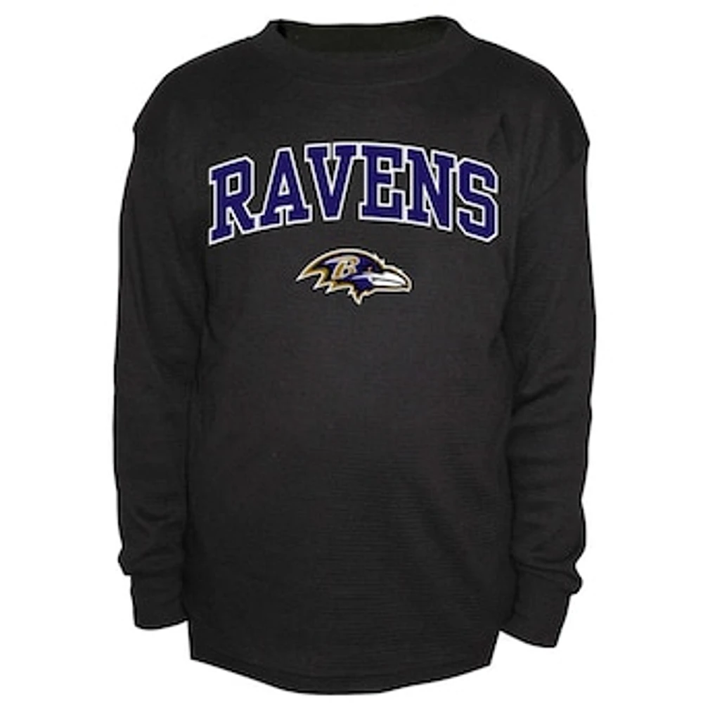 Men's Fanatics Black Baltimore Ravens Big & Tall Thermal Long Sleeve T-Shirt