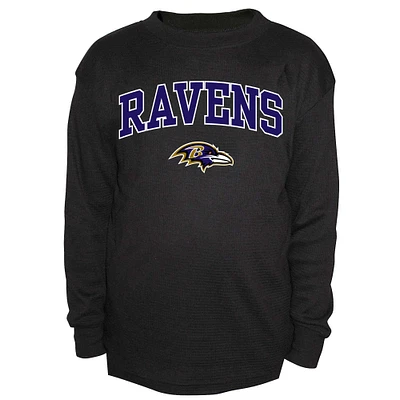 Men's Fanatics Black Baltimore Ravens Big & Tall Thermal Long Sleeve T-Shirt