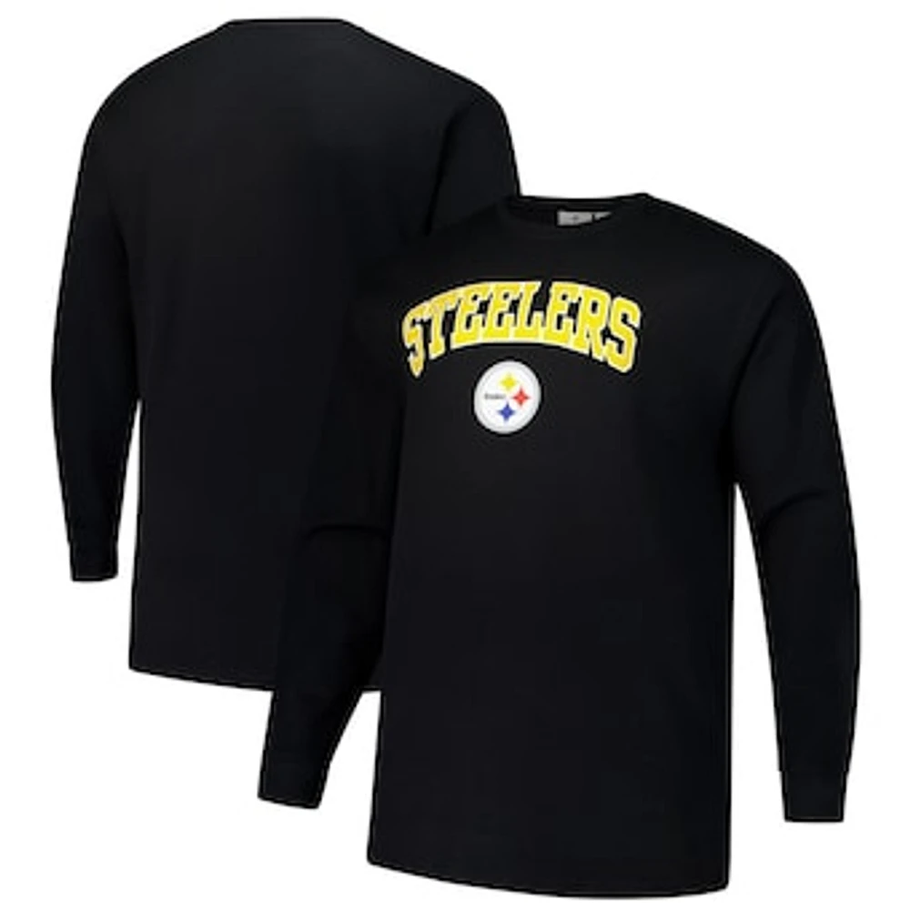 Men's Fanatics Black Pittsburgh Steelers Big & Tall Thermal Long Sleeve T-Shirt