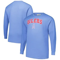 Men's Fanatics Light Blue Tennessee Titans Big & Tall Oilers Throwback Thermal Long Sleeve T-Shirt