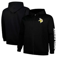 Men's Fanatics  Black Minnesota Vikings Big & Tall Sleeve Hit Full-Zip Hoodie