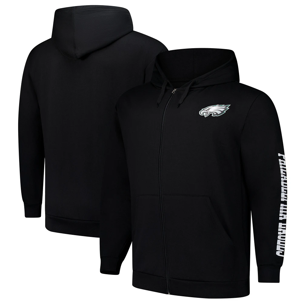 Men's Fanatics  Black Philadelphia Eagles Big & Tall Full-Zip Hoodie