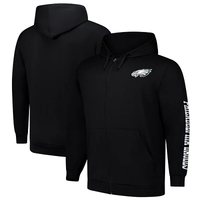 Men's Fanatics  Black Philadelphia Eagles Big & Tall Full-Zip Hoodie