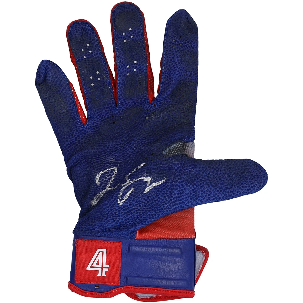 George Springer Toronto Blue Jays Autographed Game-Used Blue and Red Nike Right-Handed Batting Glove from the 2023 MLB Season - RG13309584