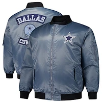 Men's Mitchell & Ness Charcoal Dallas Cowboys Big Tall Bomber Full-Zip Jacket