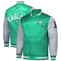 Men's Mitchell & Ness Kelly Green Philadelphia Eagles Team Satin Jacket