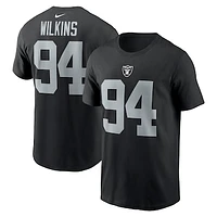 Men's Nike Christian Wilkins Black Las Vegas Raiders Player Name & Number T-Shirt