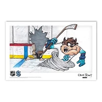 Tasmanian Devil Seattle Kraken 11" x 17" Looney Tunes Poster Print