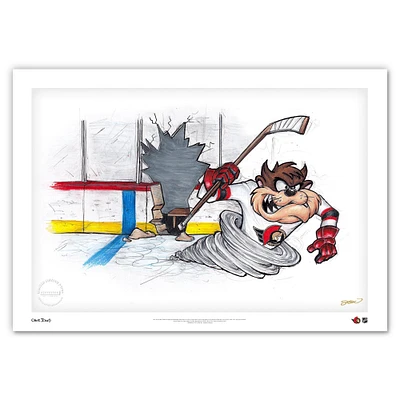 Tasmanian Devil Ottawa Senators 24" x 36" Looney Tunes Fine Art Print - Limited Edition