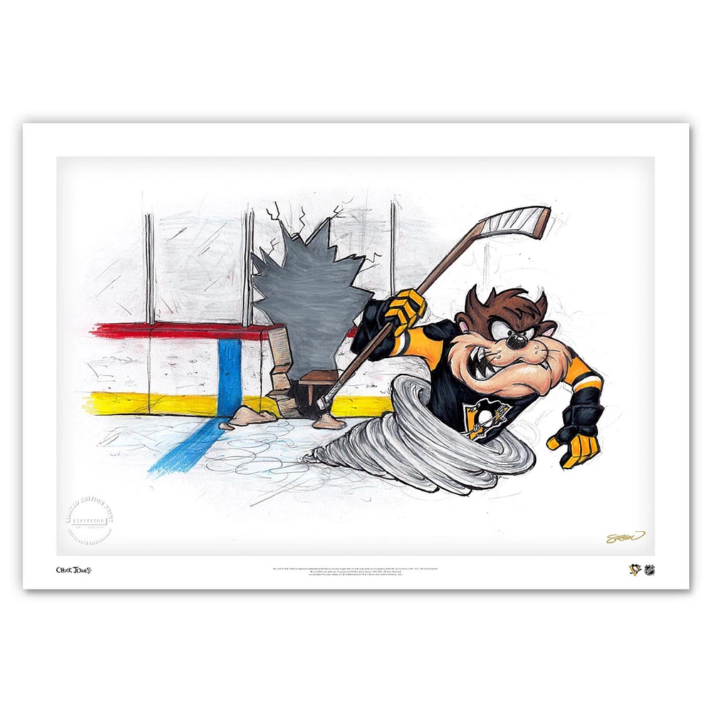Tasmanian Devil Pittsburgh Penguins 24" x 36" Looney Tunes Fine Art Print - Limited Edition