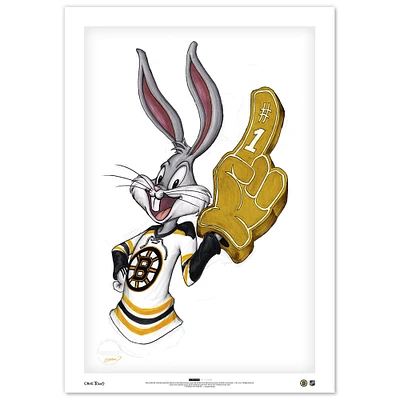 Bugs Bunny Boston Bruins 24" x 36" Looney Tunes Fine Art Print - Limited Edition