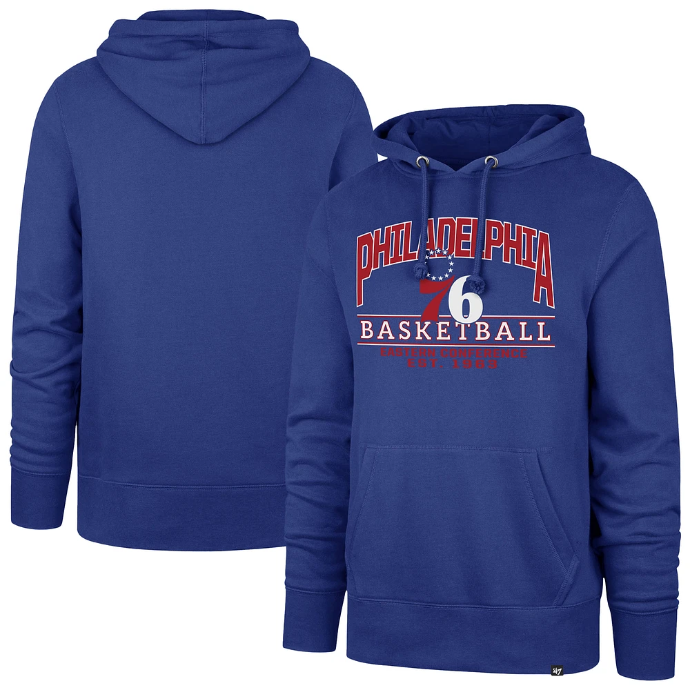 Men's '47 Royal Philadelphia 76ers Big & Tall Good Call Headline Pullover Hoodie