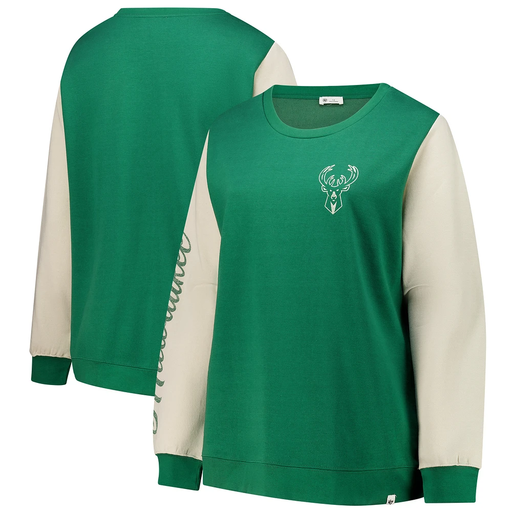 Women's '47 Hunter Green Milwaukee Bucks Plus Rise Andie Pullover Sweatshirt