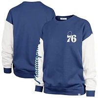 Women's '47 Royal Philadelphia 76ers Plus Oversized Rise Andie Pullover Sweatshirt