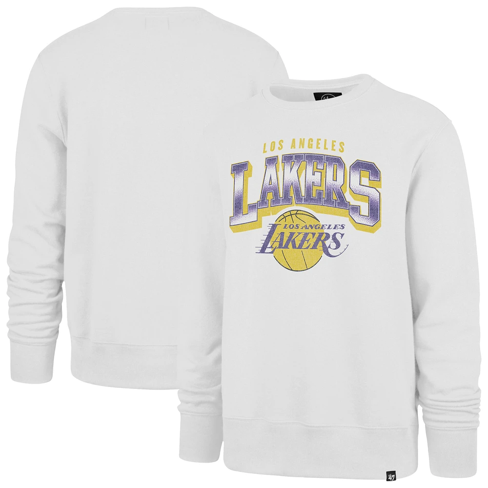 Men's '47 Cream Los Angeles Lakers Big & Tall Spotlight Headline Pullover Sweatshirt