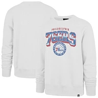 Men's '47 Cream Philadelphia 76ers Big & Tall Spotlight Headline Pullover Sweatshirt