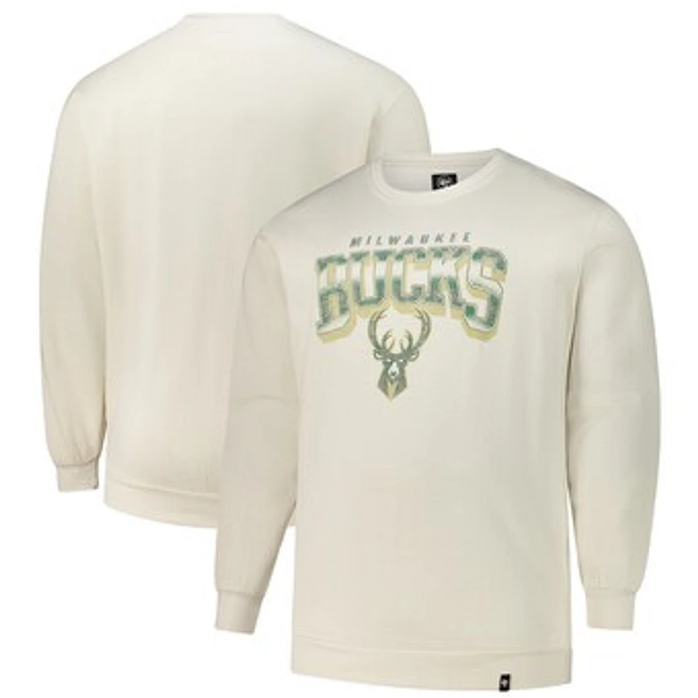 Men's '47 Cream Milwaukee Bucks Big & Tall Spotlight Headline Pullover Sweatshirt