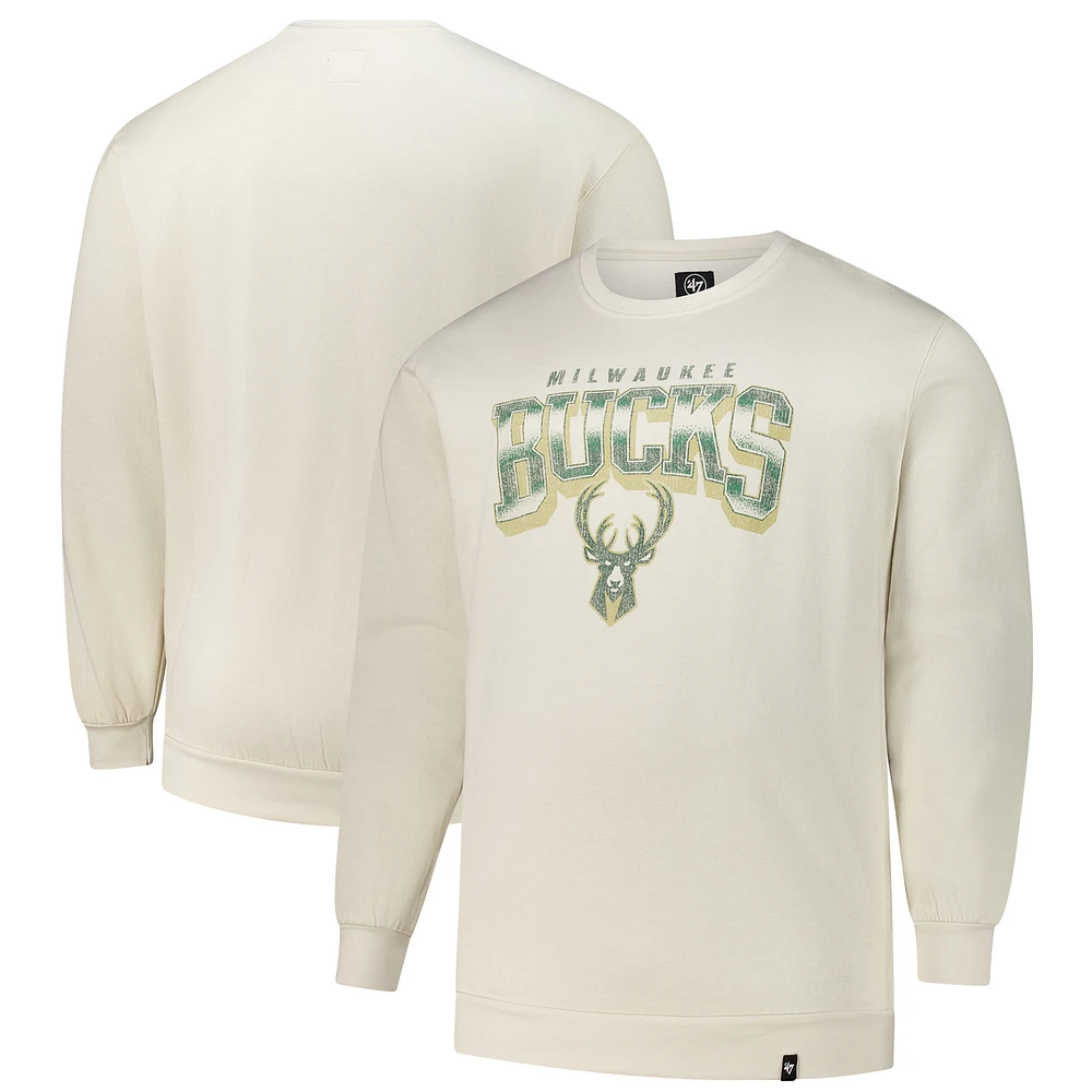 Men's '47 Cream Milwaukee Bucks Big & Tall Spotlight Headline Pullover Sweatshirt