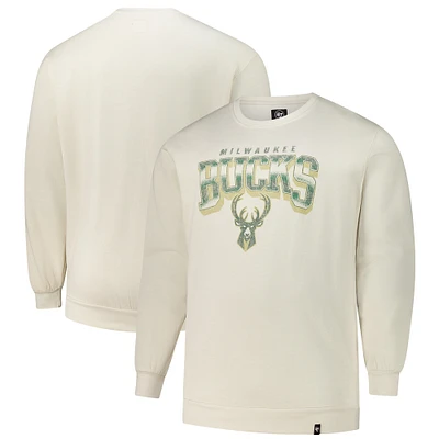 Men's '47 Cream Milwaukee Bucks Big & Tall Spotlight Headline Pullover Sweatshirt