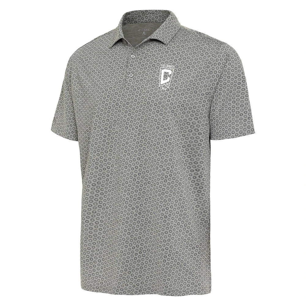 Men's Antigua Heather Gray Columbus Crew Flicker Polo